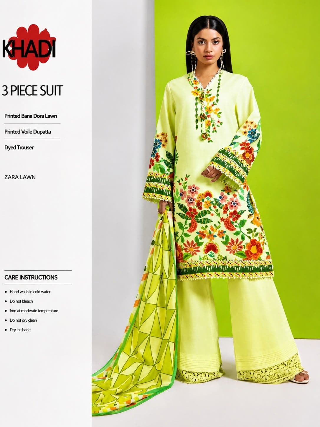Khaadi Premium Bana Dora Lawn 3 Piece Suit