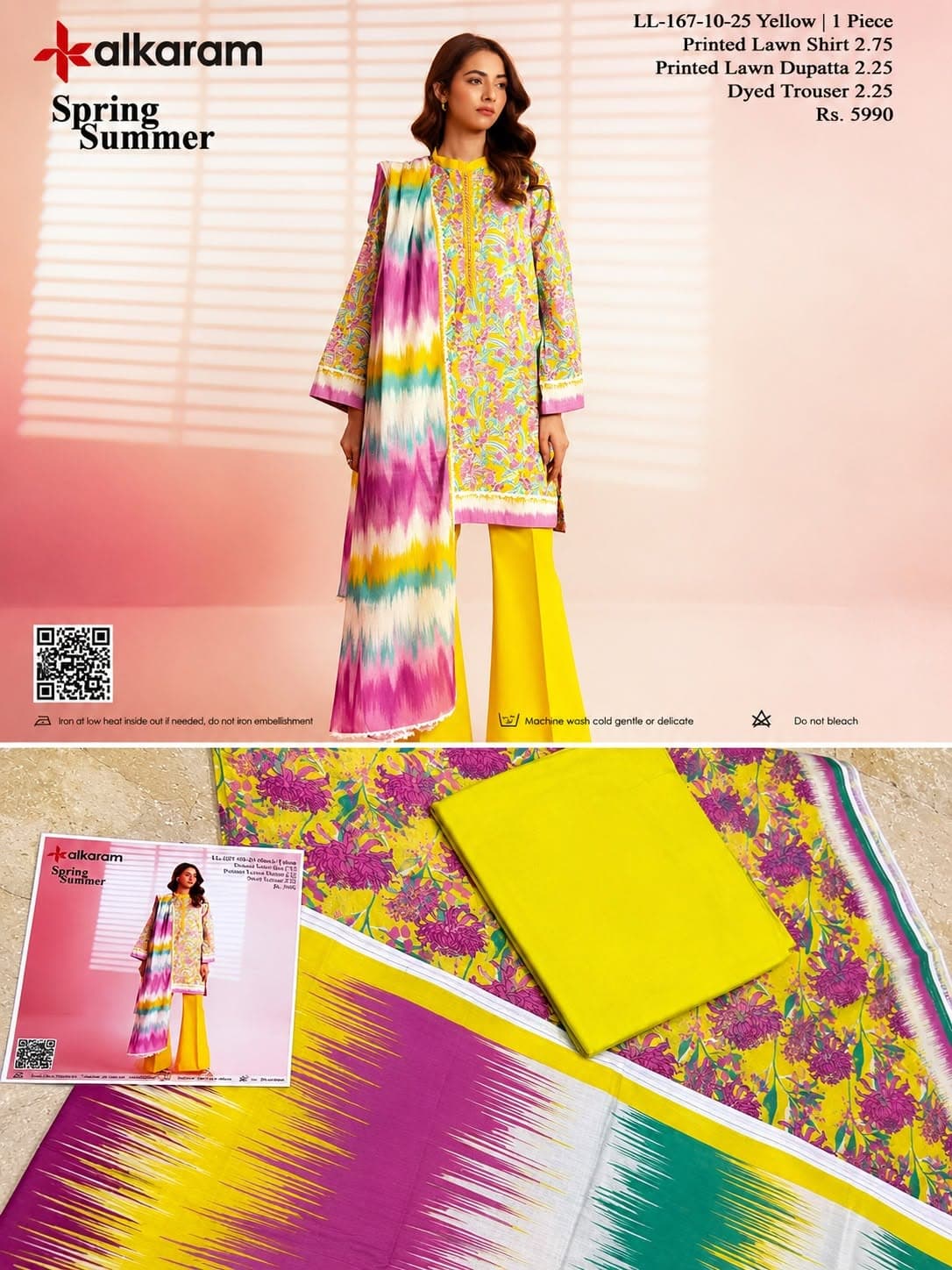 Al Karam Spring/Summer Premium Quality Lawn – 3 Piece Suit