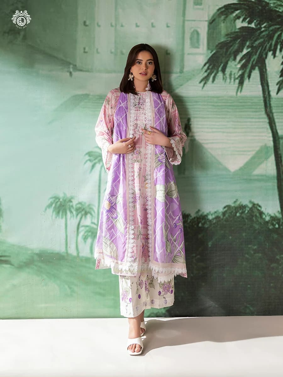 GULL JEE SERENA BLOOM 3-Piece Unstitched Embroidered Dress (Shirt, Trouser & Dupatta) GSRB2601A11