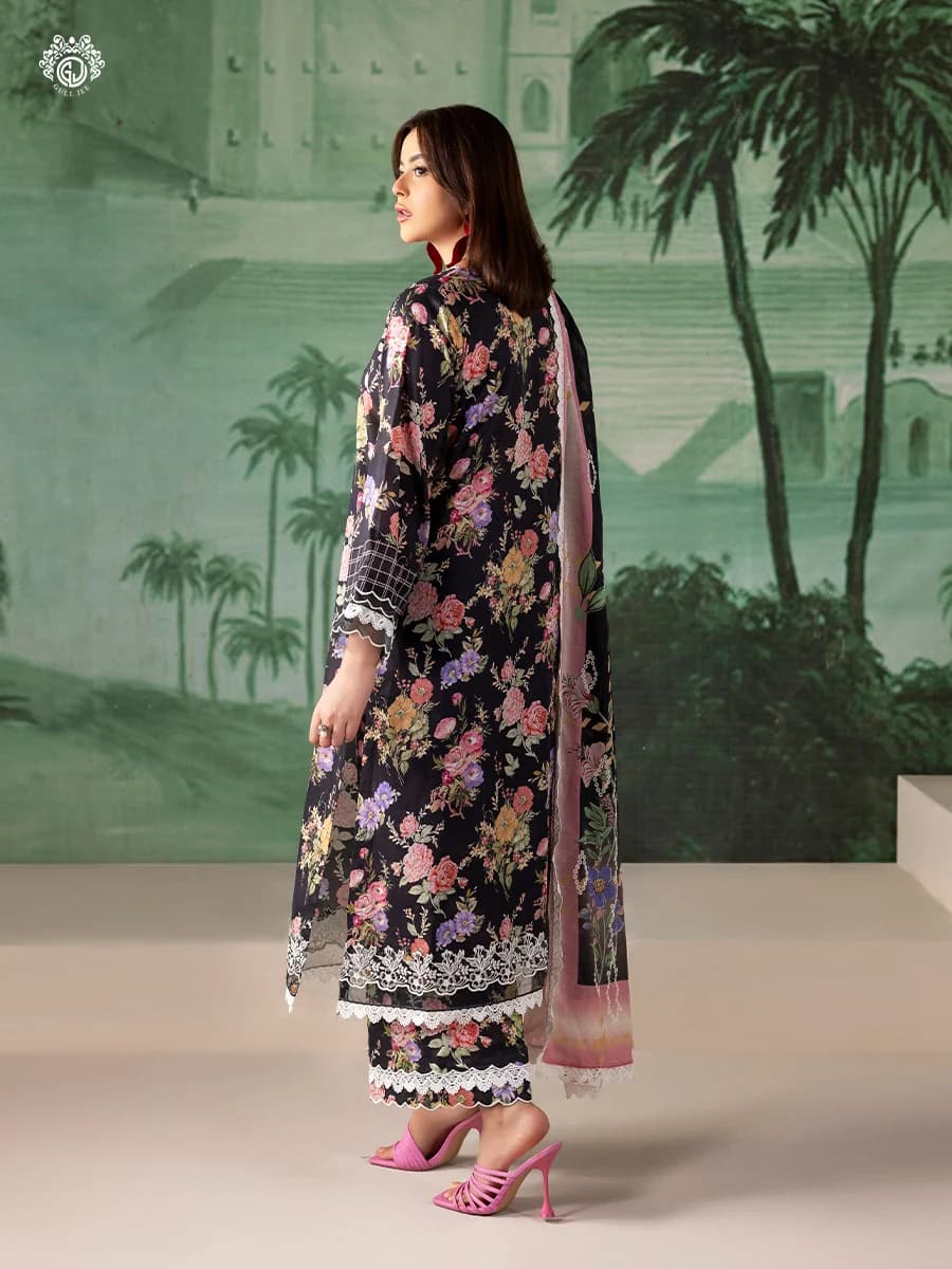 GULL JEE SERENA BLOOM 3-Piece Unstitched Embroidered Dress (Shirt, Trouser & Dupatta) GSRB2601A10