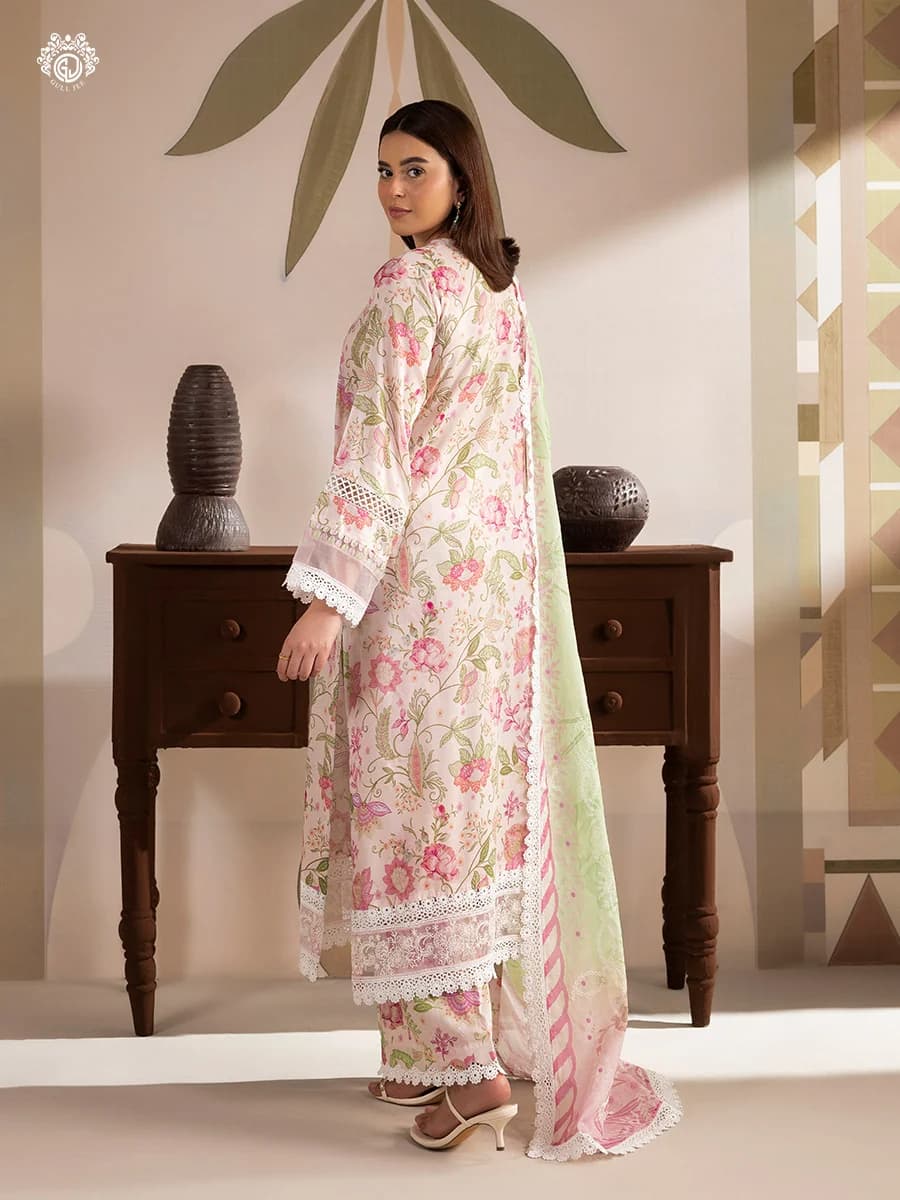 GULL JEE SERENA BLOOM 3-Piece Unstitched Embroidered Dress (Shirt, Trouser & Dupatta) GSRB2601A9