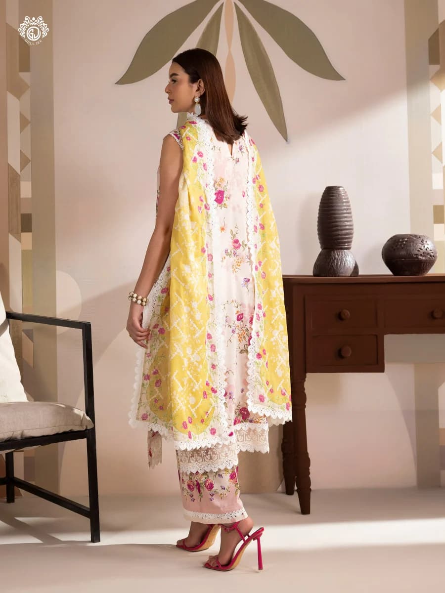 GULL JEE SERENA BLOOM 3-Piece Unstitched Embroidered Dress (Shirt, Trouser & Dupatta) GSRB2601A7