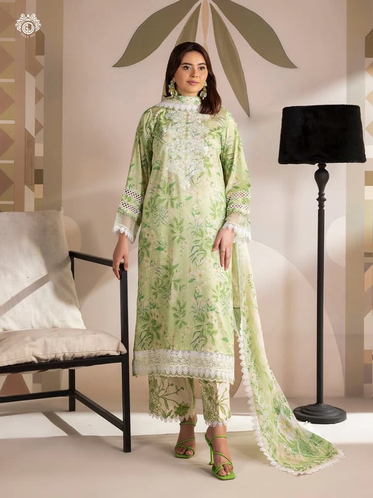 GULL JEE SERENA BLOOM 3-Piece Unstitched Embroidered Dress (Shirt, Trouser & Dupatta) GSRB2601A6