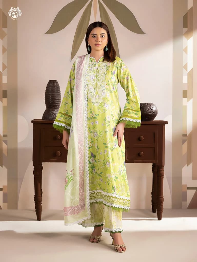 GULL JEE SERENA BLOOM 3-Piece Unstitched Embroidered Dress (Shirt, Trouser & Dupatta) GSRB2601A8