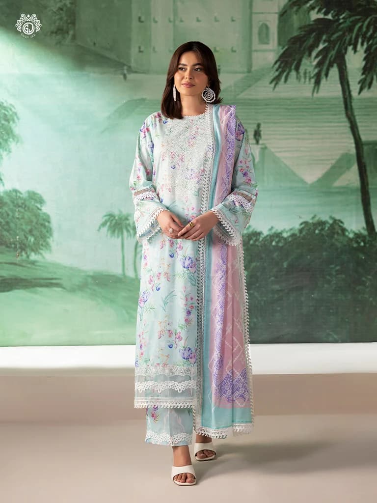 GULL JEE SERENA BLOOM 3-Piece Unstitched Embroidered Dress (Shirt, Trouser & Dupatta) GSRB2601A1